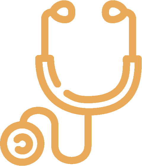stethoscope illustration in orange color