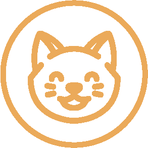Simple cat face icon in orange